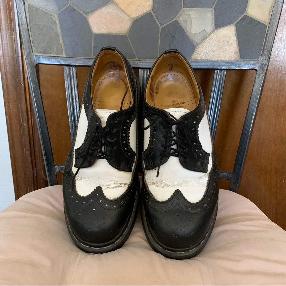 Vintage Black White Wingtip Dr Martens UK 5 US 7 Made in England